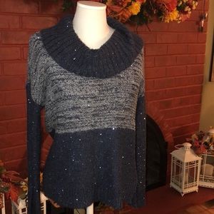 Chico’s cowl neck sweater in used good condition.